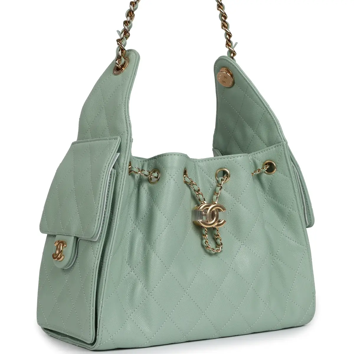 Chanel Chanel Small 25 Hobo Bag Light Green Caviar Gold Hardware | Thumbnail 2 Chanel Chanel Small 25 Hobo Bag Light Green Caviar Gold Hardware | Thumbnail 2