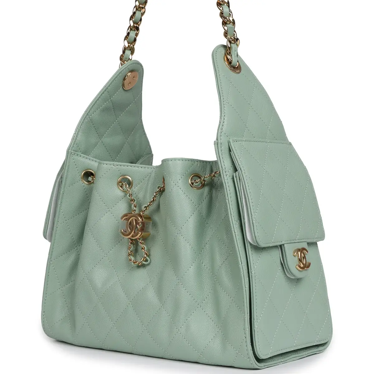 Chanel Chanel Small 25 Hobo Bag Light Green Caviar Gold Hardware | Thumbnail 5 Chanel Chanel Small 25 Hobo Bag Light Green Caviar Gold Hardware | Thumbnail 5