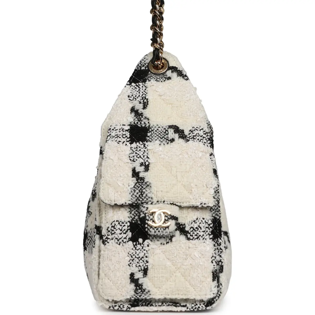 Chanel Chanel Small 25 Hobo Bag White, Black Tweed Gold Hardware | Thumbnail 3 Chanel Chanel Small 25 Hobo Bag White, Black Tweed Gold Hardware | Thumbnail 3
