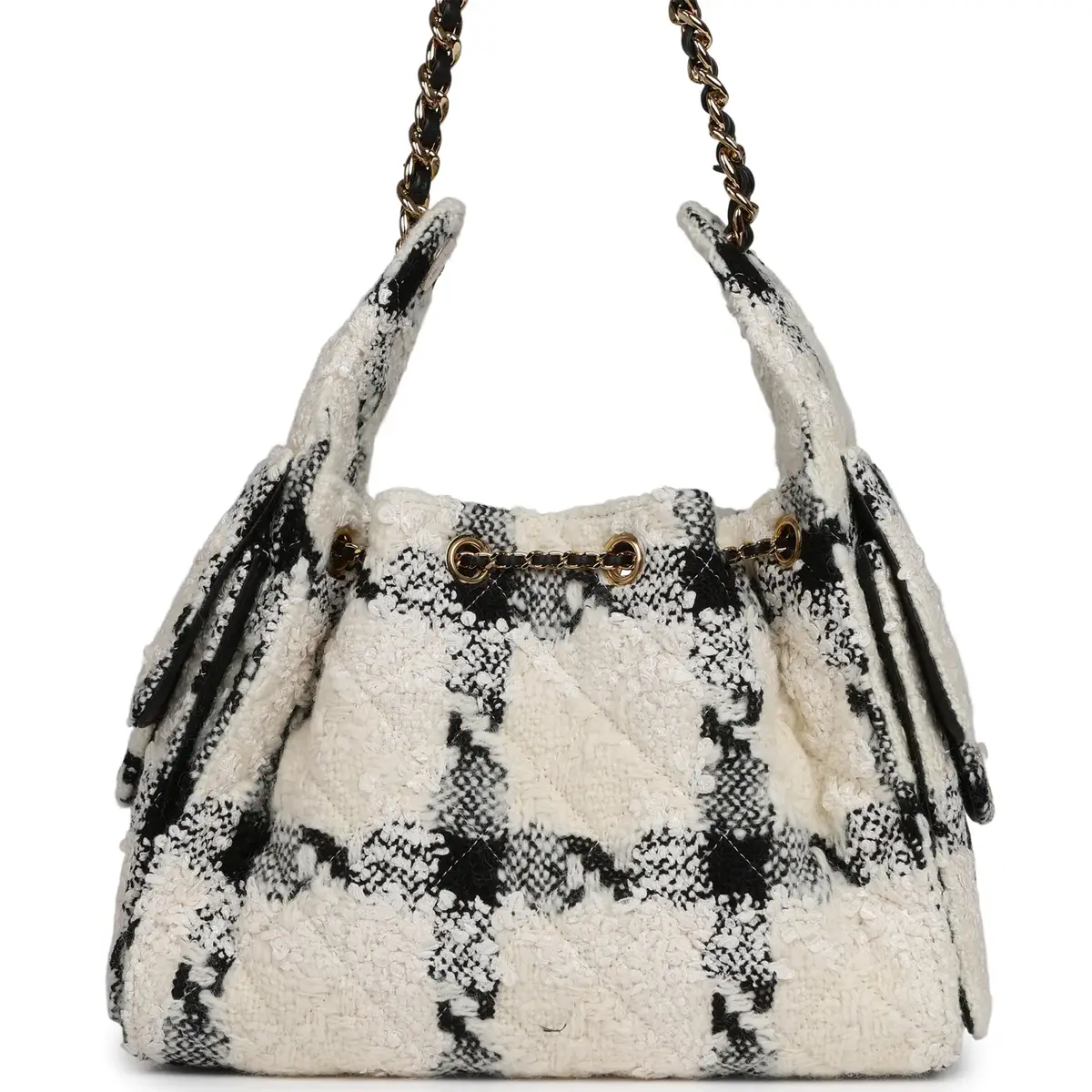 Chanel Chanel Small 25 Hobo Bag White, Black Tweed Gold Hardware | Thumbnail 4 Chanel Chanel Small 25 Hobo Bag White, Black Tweed Gold Hardware | Thumbnail 4