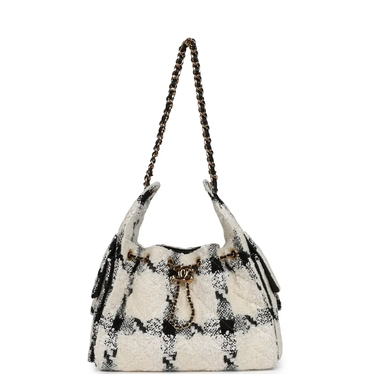 Chanel Chanel Small 25 Hobo Bag White, Black Tweed Gold Hardware | Thumbnail 6 Chanel Chanel Small 25 Hobo Bag White, Black Tweed Gold Hardware | Thumbnail 6