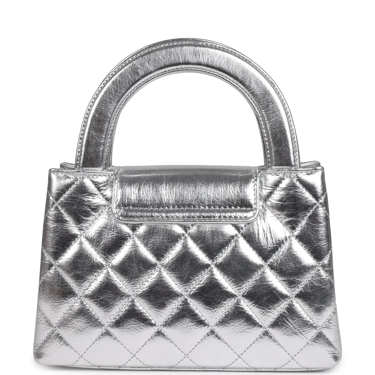 Chanel Chanel Small Kelly Shopper Silver Metallic Calfskin Light Gold Hardware | Thumbnail 4 Chanel Chanel Small Kelly Shopper Silver Metallic Calfskin Light Gold Hardware | Thumbnail 4