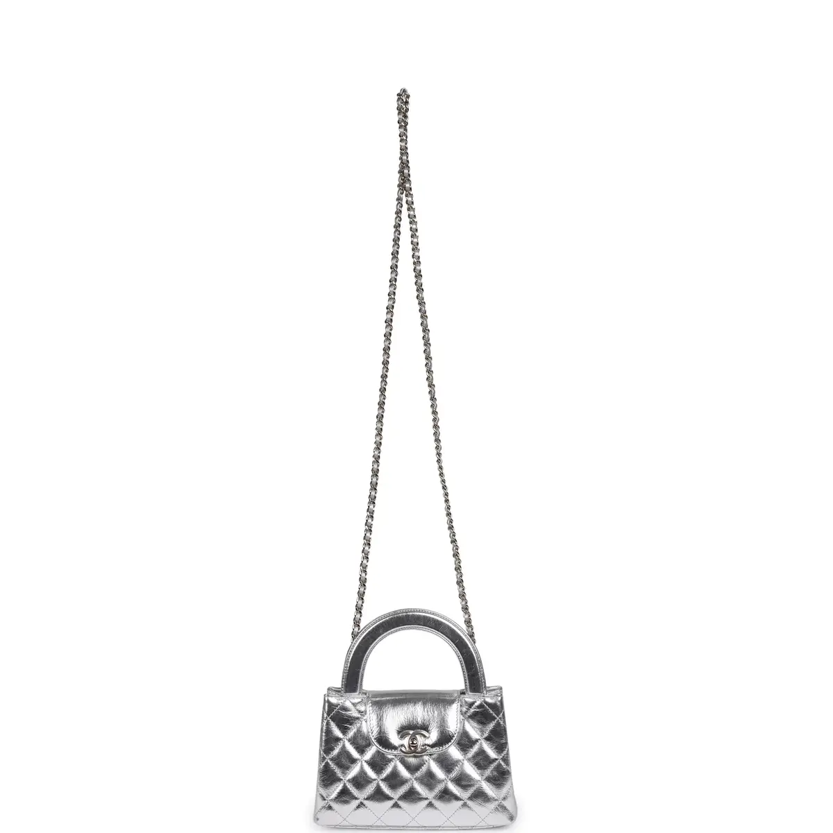 Chanel Chanel Small Kelly Shopper Silver Metallic Calfskin Light Gold Hardware | Thumbnail 7 Chanel Chanel Small Kelly Shopper Silver Metallic Calfskin Light Gold Hardware | Thumbnail 7