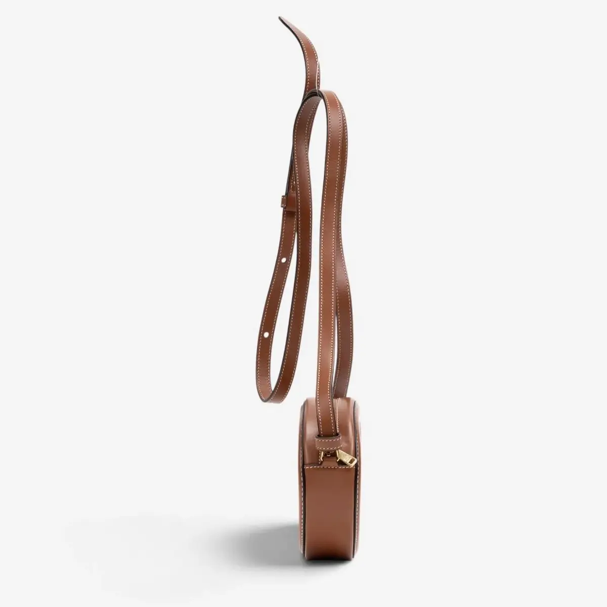 Celine Celine Brown & Beige Woven Canvas Triomphe Mini Oval Crossbody Bag by The Solist | Thumbnail 3 Celine Celine Brown & Beige Woven Canvas Triomphe Mini Oval Crossbody Bag by The Solist | Thumbnail 3