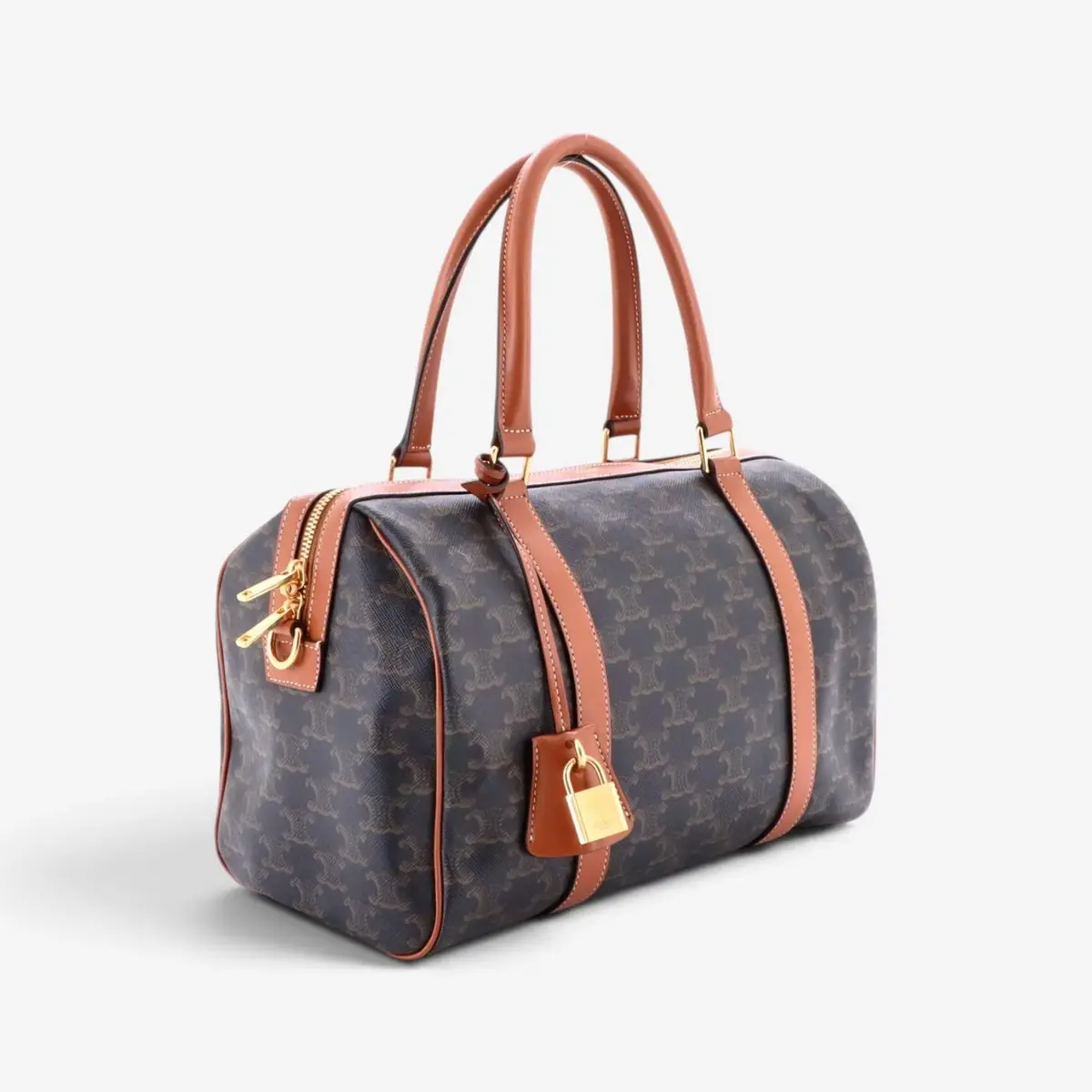 Celine Celine Triomphe Brown Macadam Coated Canvas Medium Boston Bag by The Solist | Thumbnail 2 Celine Celine Triomphe Brown Macadam Coated Canvas Medium Boston Bag by The Solist | Thumbnail 2