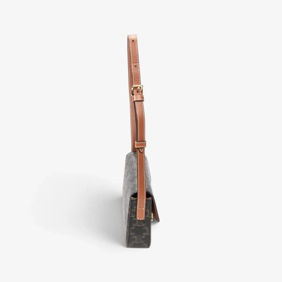 Celine Celine Triomphe Brown/Gray Coated Canvas Claude Shoulder Bag by The Solist | Thumbnail 4 Celine Celine Triomphe Brown/Gray Coated Canvas Claude Shoulder Bag by The Solist | Thumbnail 4
