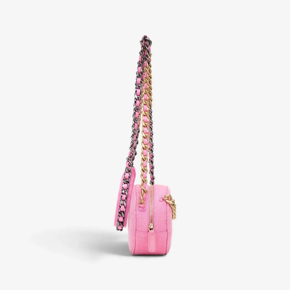 Chanel Chanel Pink Denim Canvas 19 Round Mini Clutch by The Solist | Thumbnail 3 Chanel Chanel Pink Denim Canvas 19 Round Mini Clutch by The Solist | Thumbnail 3