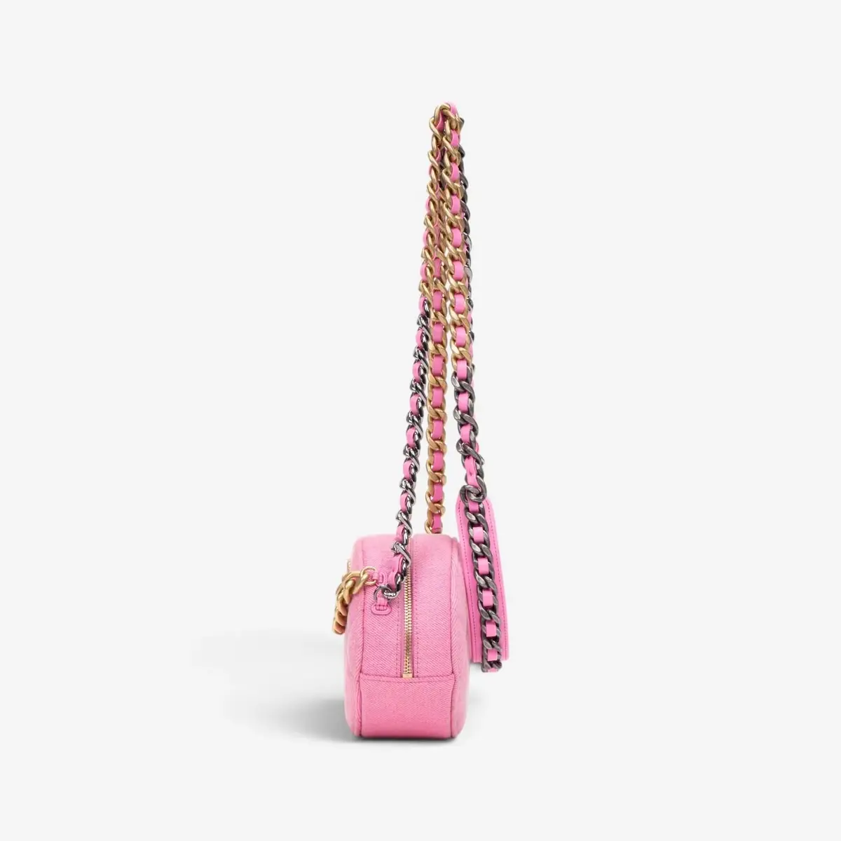 Chanel Chanel Pink Denim Canvas 19 Round Mini Clutch by The Solist | Thumbnail 4 Chanel Chanel Pink Denim Canvas 19 Round Mini Clutch by The Solist | Thumbnail 4