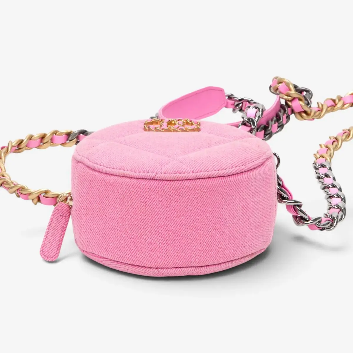 Chanel Chanel Pink Denim Canvas 19 Round Mini Clutch by The Solist | Thumbnail 6 Chanel Chanel Pink Denim Canvas 19 Round Mini Clutch by The Solist | Thumbnail 6