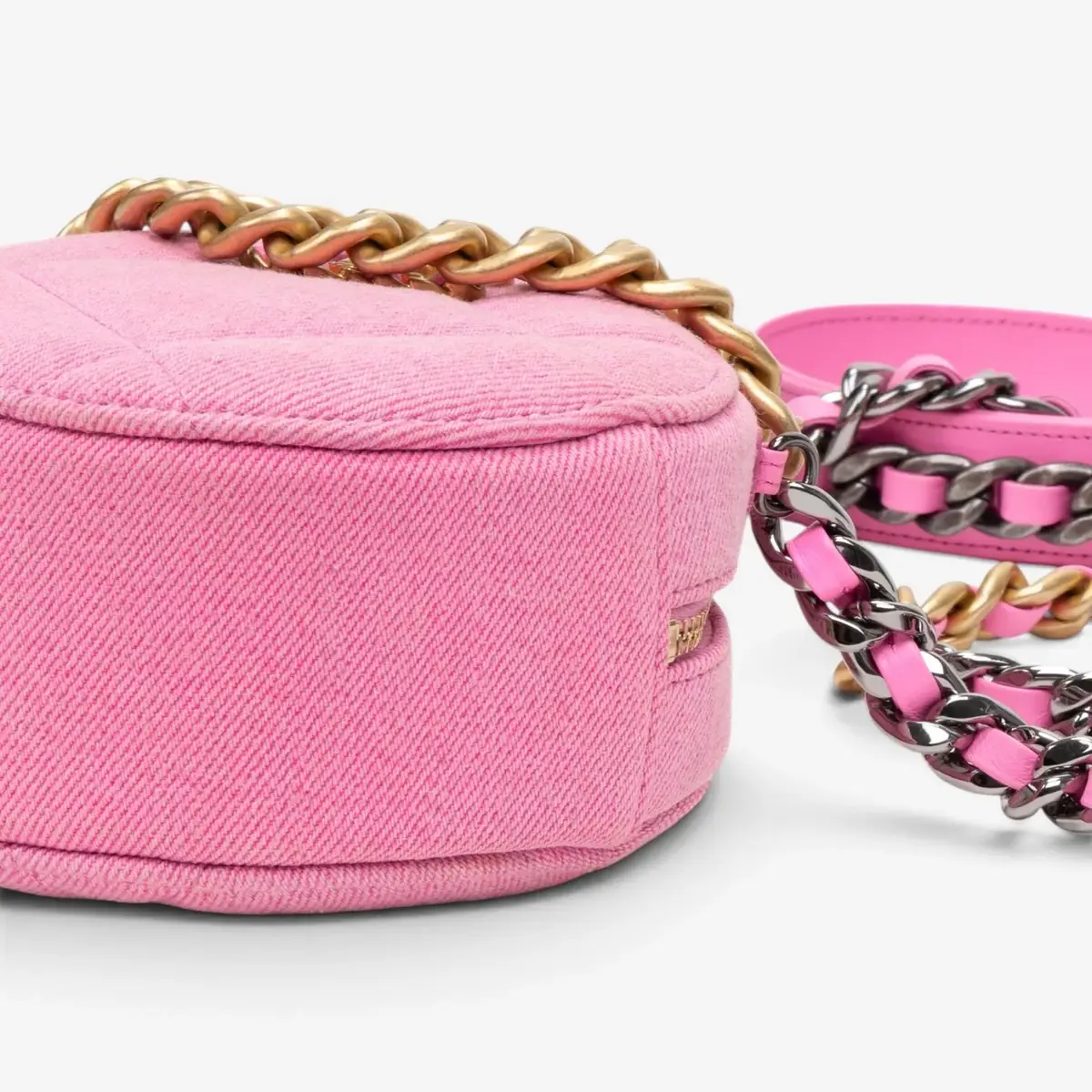 Chanel Chanel Pink Denim Canvas 19 Round Mini Clutch by The Solist | Thumbnail 8 Chanel Chanel Pink Denim Canvas 19 Round Mini Clutch by The Solist | Thumbnail 8