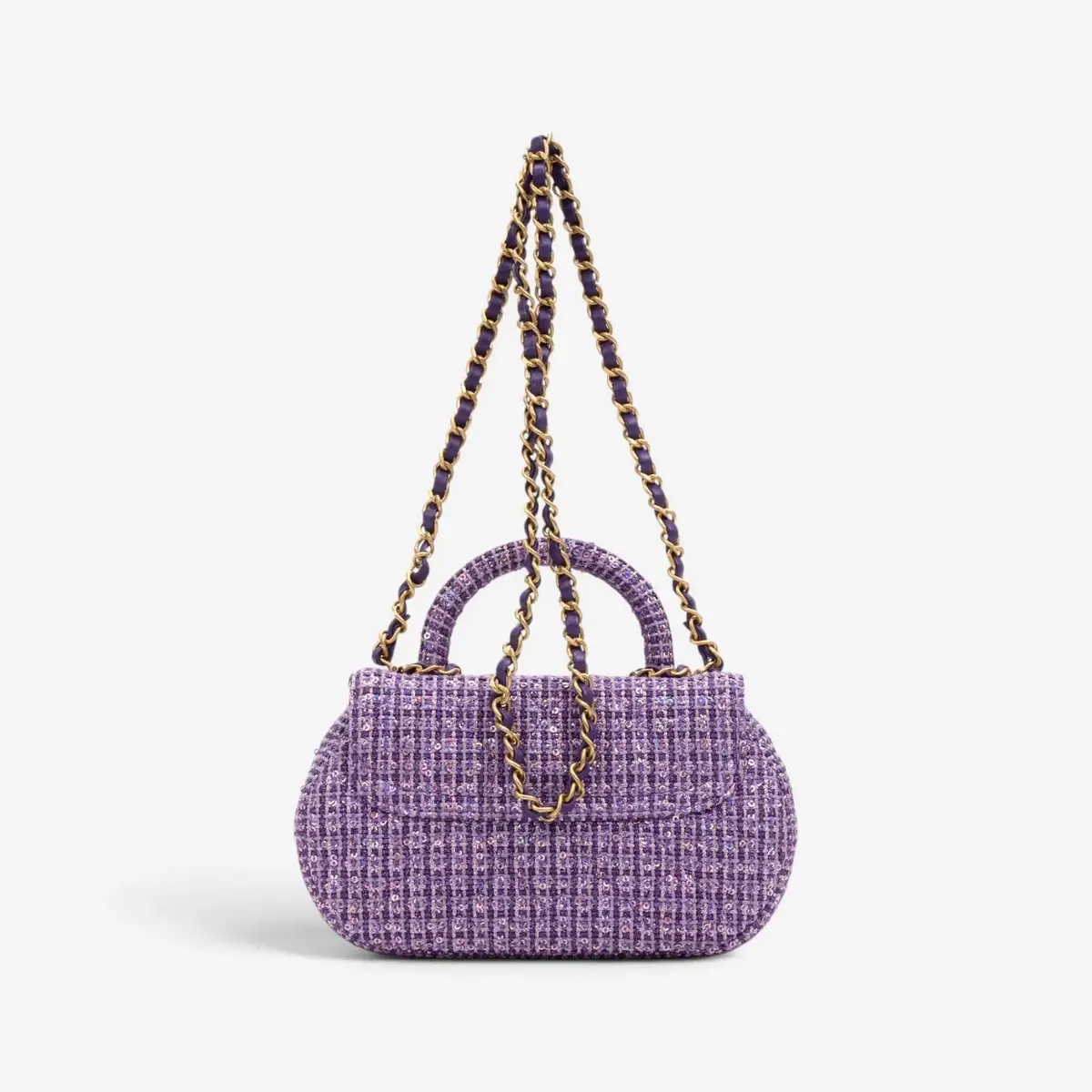 Chanel Chanel Purple Tweed Sequin Canvas Top Handle Flap Bag by The Solist | Thumbnail 3 Chanel Chanel Purple Tweed Sequin Canvas Top Handle Flap Bag by The Solist | Thumbnail 3