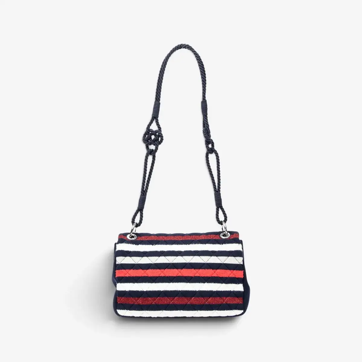 Chanel Chanel Quilted Striped Jersey Canvas Rope Single Flap Bag by The Solist | Thumbnail 5 Chanel Chanel Quilted Striped Jersey Canvas Rope Single Flap Bag by The Solist | Thumbnail 5