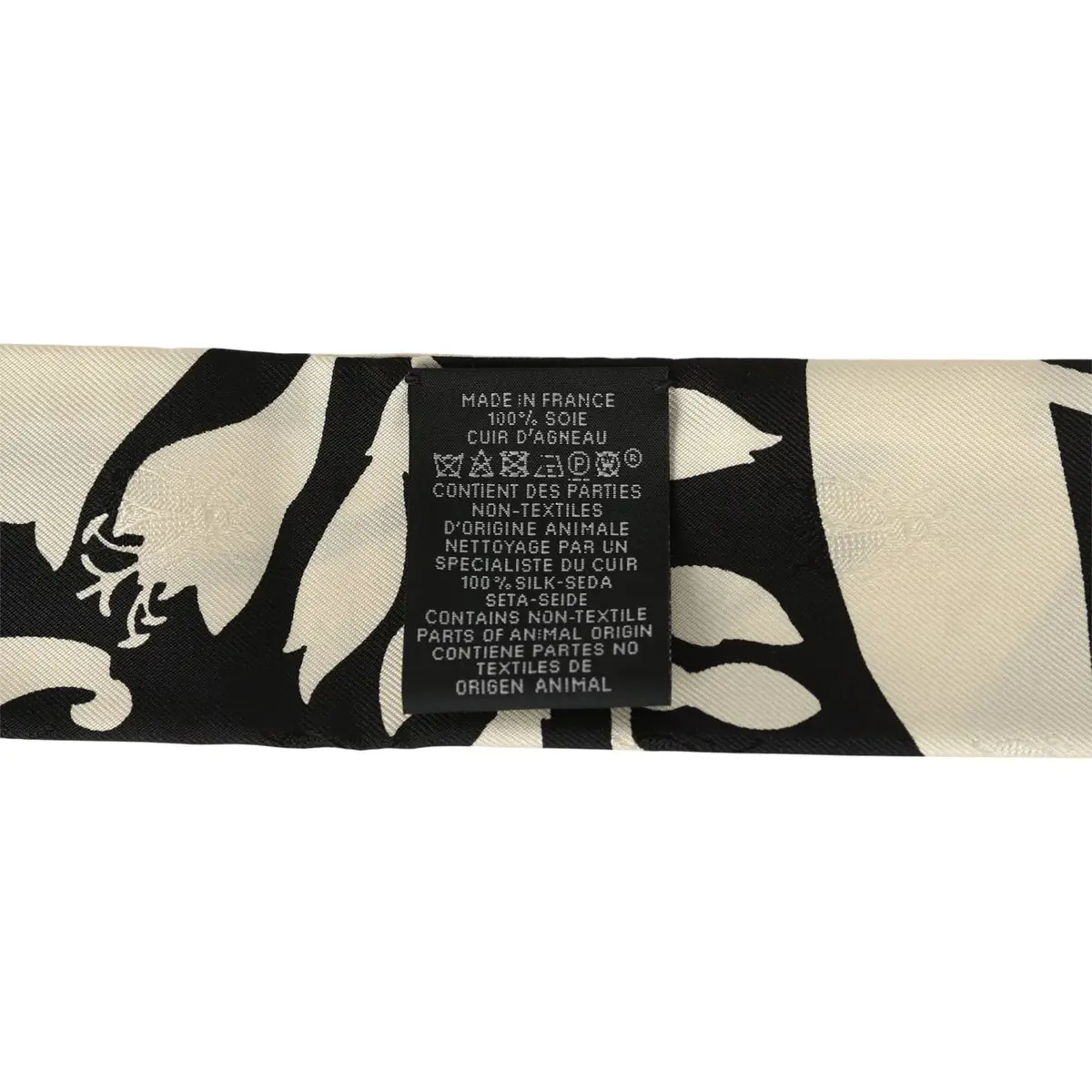 HERMÈS Hermes "Bouquet Final" Cream and Black Fringe Silk | Thumbnail 4