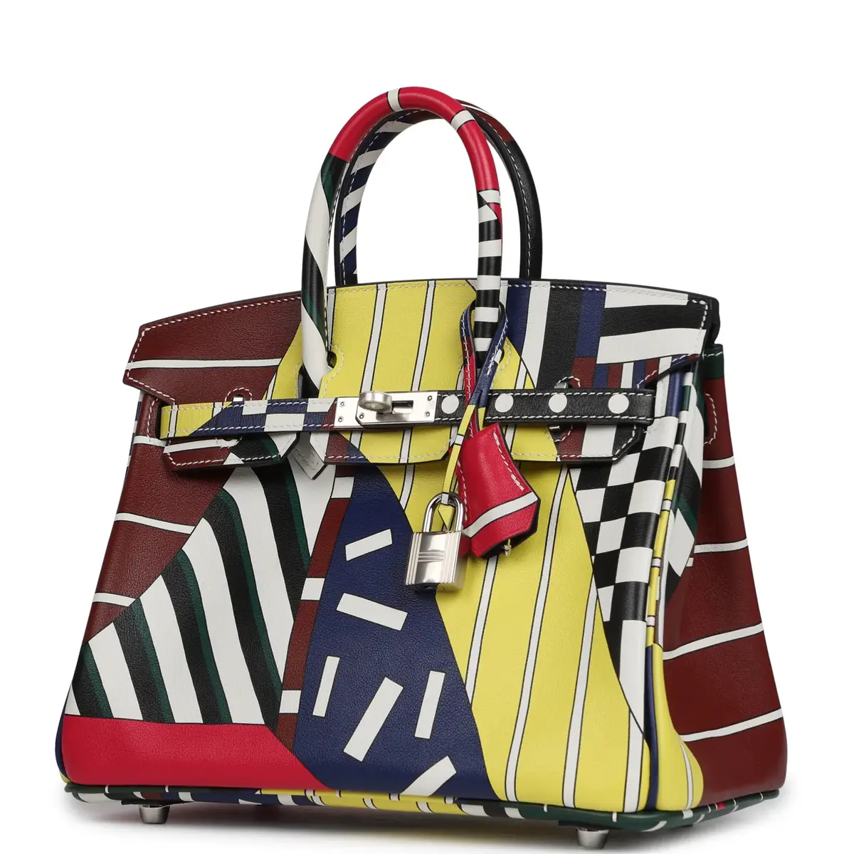 HERMÈS Hermes "One Two Three and Away We Go" Birkin 25 Multicolor Swift Palladium Hardware | Thumbnail 5 HERMÈS Hermes "One Two Three and Away We Go" Birkin 25 Multicolor Swift Palladium Hardware | Thumbnail 5