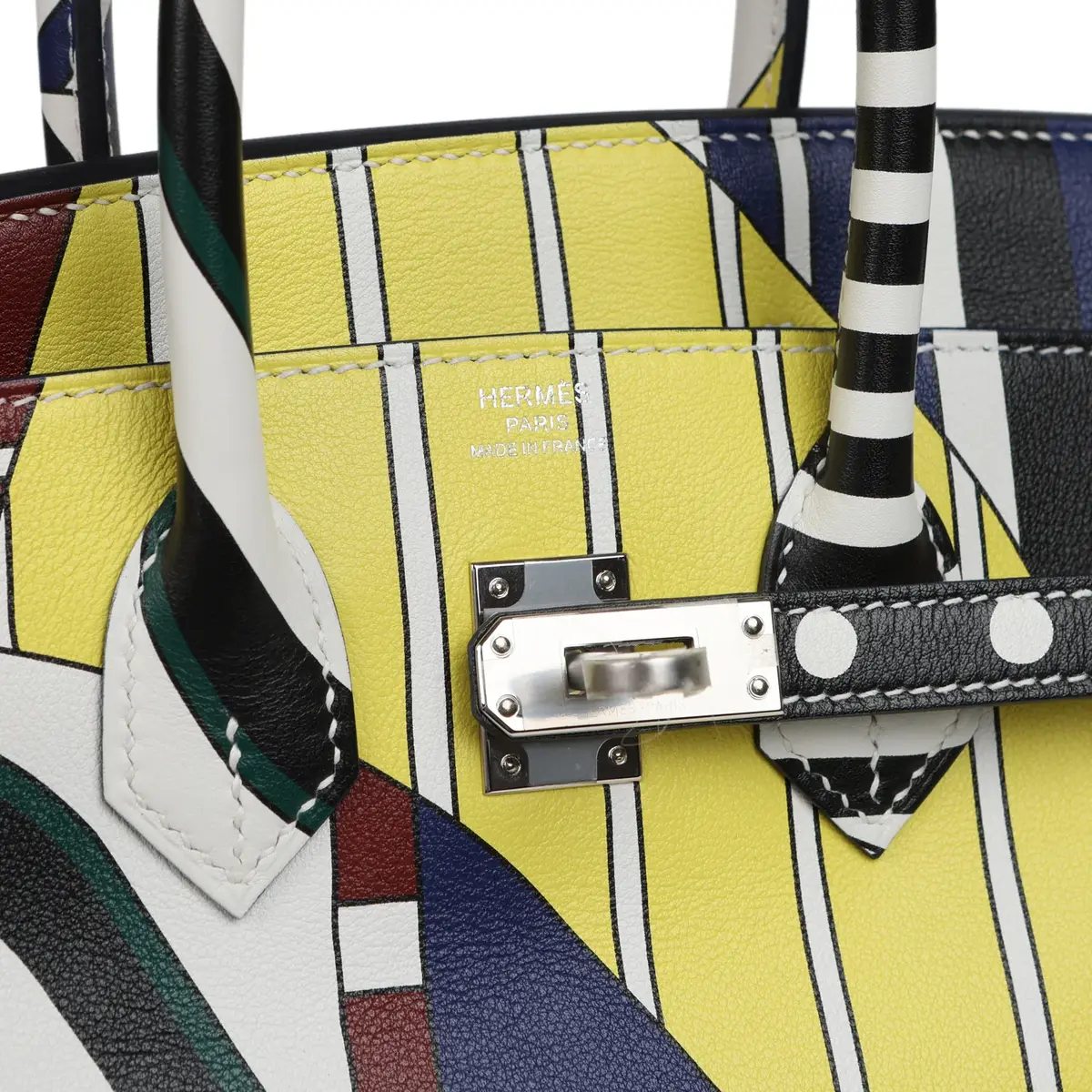 HERMÈS Hermes "One Two Three and Away We Go" Birkin 25 Multicolor Swift Palladium Hardware | Thumbnail 8 HERMÈS Hermes "One Two Three and Away We Go" Birkin 25 Multicolor Swift Palladium Hardware | Thumbnail 8