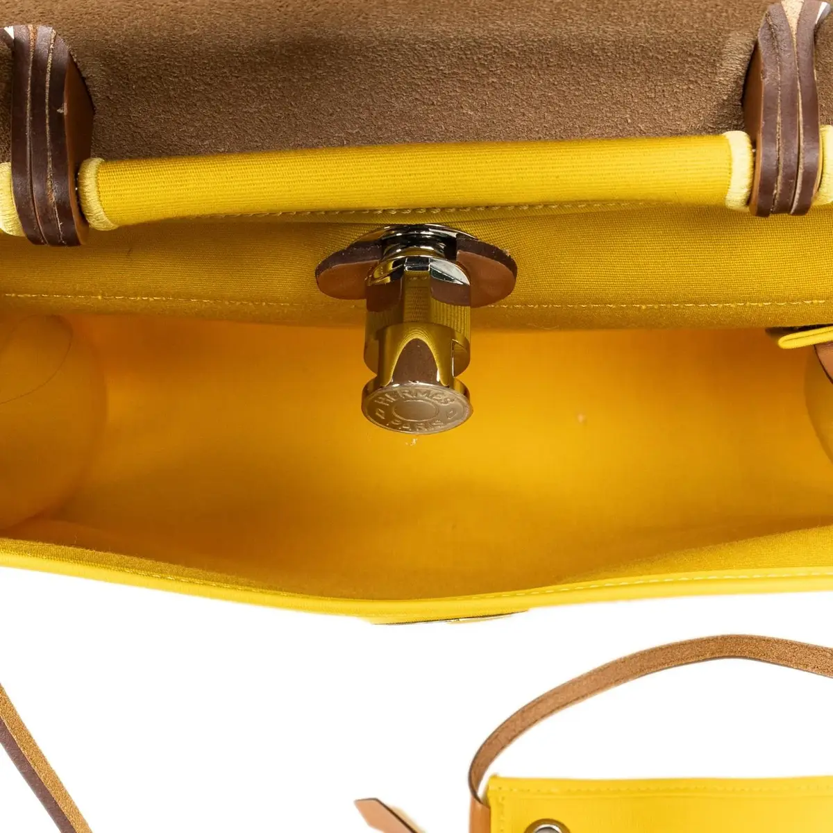 HERMÈS Hermès Herbag Zip Yellow Toile Officier Canvas Leather Bag by The Solist | Thumbnail 8 HERMÈS Hermès Herbag Zip Yellow Toile Officier Canvas Leather Bag by The Solist | Thumbnail 8