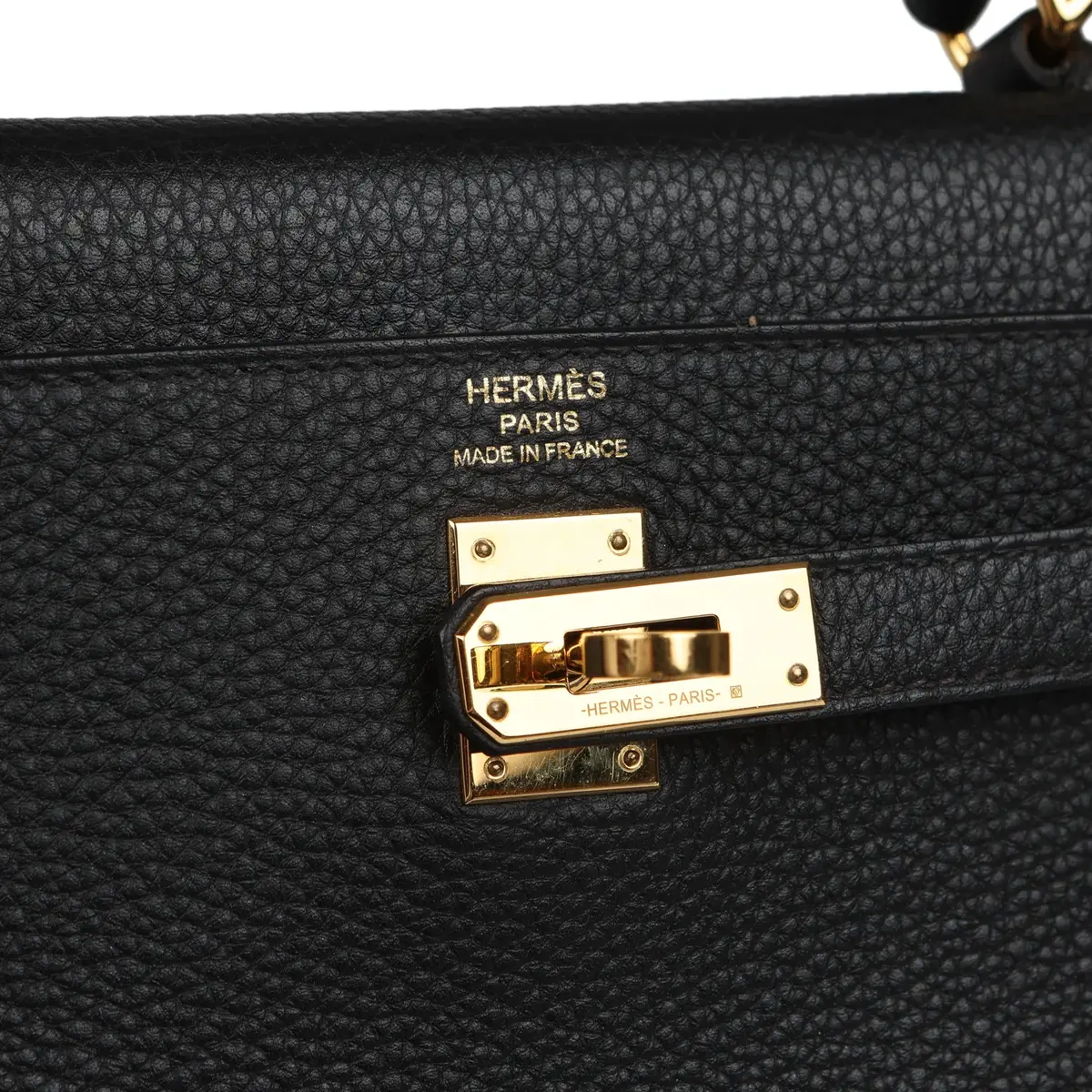 HERMÈS Pre-owned Hermes Kelly Retourne 25 Black Togo Gold Hardware | Thumbnail 7 HERMÈS Pre-owned Hermes Kelly Retourne 25 Black Togo Gold Hardware | Thumbnail 7