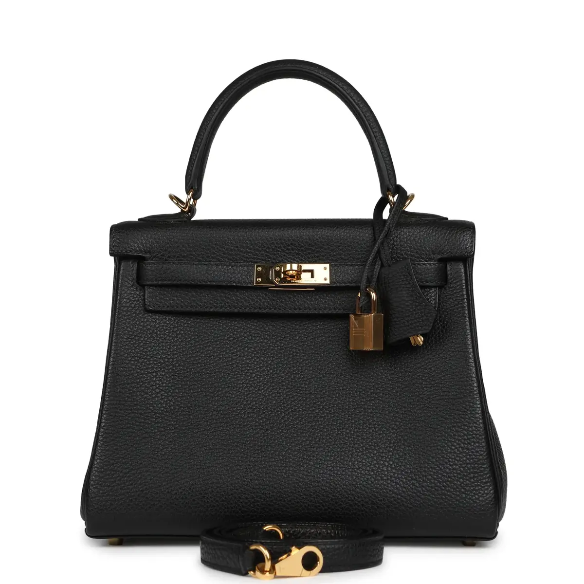 HERMÈS Pre-owned Hermes Kelly Retourne 25 Black Togo Gold Hardware | Image 1 HERMÈS Pre-owned Hermes Kelly Retourne 25 Black Togo Gold Hardware | Image 1