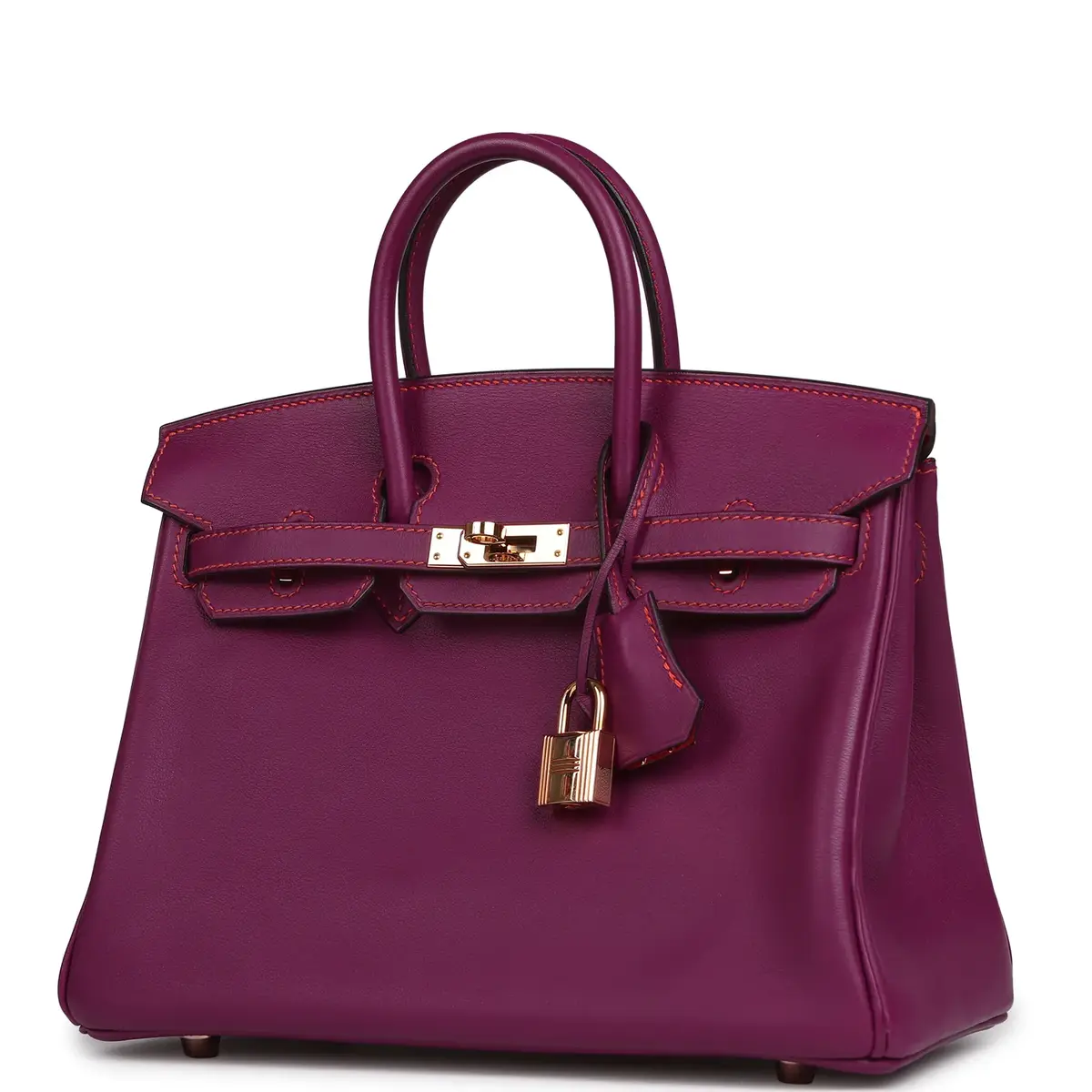 HERMÈS Pre-owned Hermes Special Order (HSS) Birkin 25 Anemone Verso Swift Rose Gold Hardware | Thumbnail 5 HERMÈS Pre-owned Hermes Special Order (HSS) Birkin 25 Anemone Verso Swift Rose Gold Hardware | Thumbnail 5