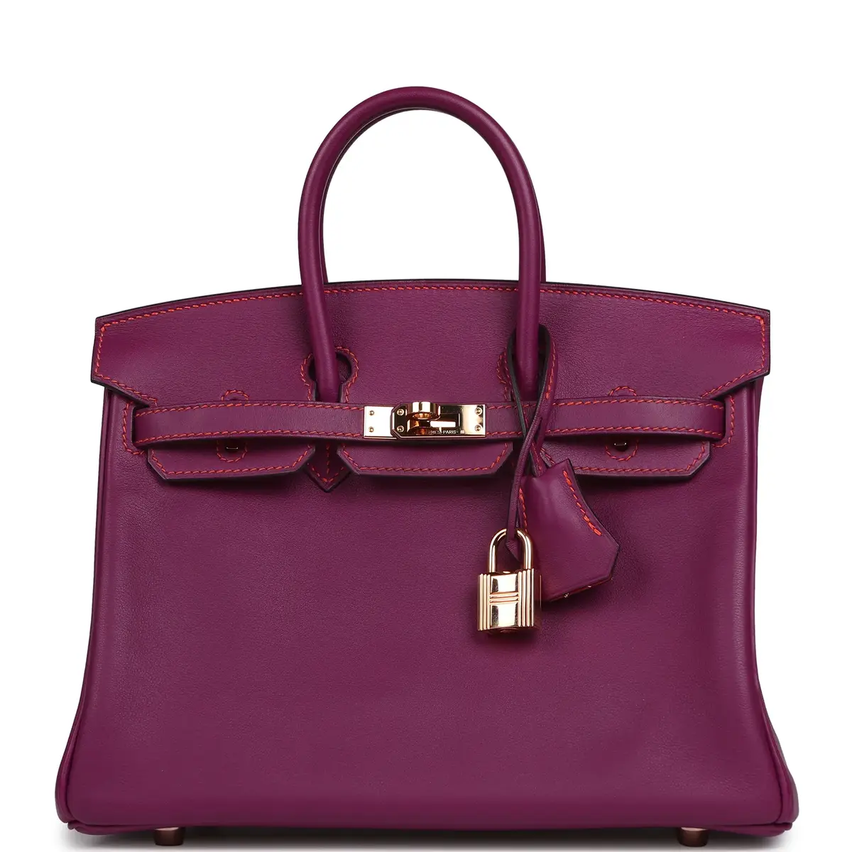 HERMÈS Pre-owned Hermes Special Order (HSS) Birkin 25 Anemone Verso Swift Rose Gold Hardware | Image 1 HERMÈS Pre-owned Hermes Special Order (HSS) Birkin 25 Anemone Verso Swift Rose Gold Hardware | Image 1