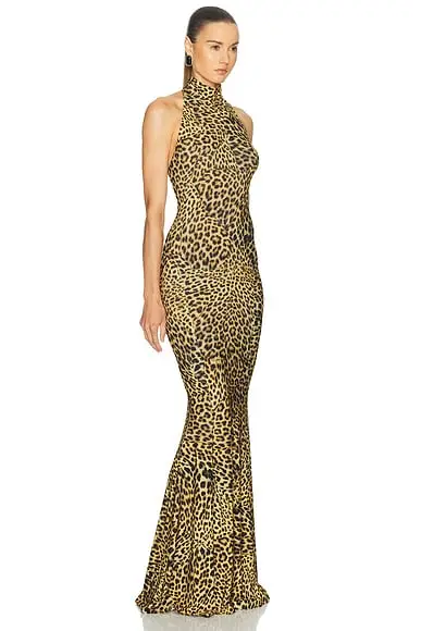 Norma Kamali Halter Turtle Fishtail Gown | Thumbnail 2