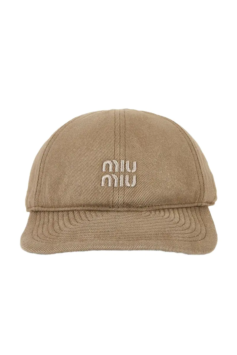 Miu Miu Drill Washed Soft Calf Baseball Cap