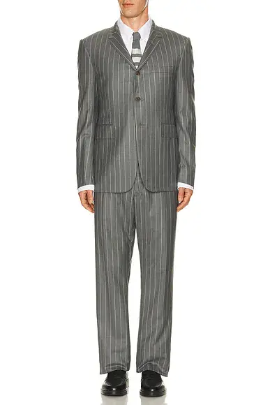 Thom Browne Fit 1 Wool Flannel Chalk Stripe Blazer | Thumbnail 3 Thom Browne Fit 1 Wool Flannel Chalk Stripe Blazer | Thumbnail 3