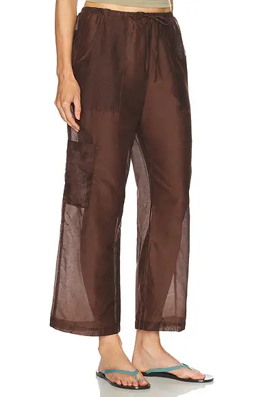 DONNI. The Silk Cotton Sheer Cargo Pant | Thumbnail 2 DONNI. The Silk Cotton Sheer Cargo Pant | Thumbnail 2