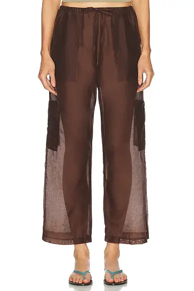 DONNI. The Silk Cotton Sheer Cargo Pant | Image 1 DONNI. The Silk Cotton Sheer Cargo Pant | Image 1