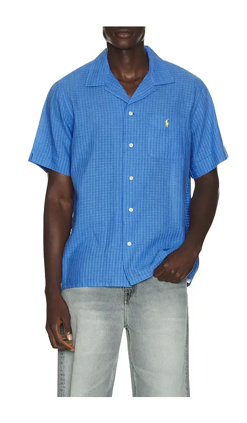 Polo Ralph Lauren Short Sleeve Seersucker Linen Andy Camp Shirt | Thumbnail 3