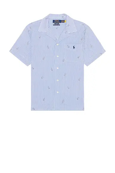 Polo Ralph Lauren Seersucker Sailboat Print Andy Camp Shirt | Thumbnail 4 Polo Ralph Lauren Seersucker Sailboat Print Andy Camp Shirt | Thumbnail 4