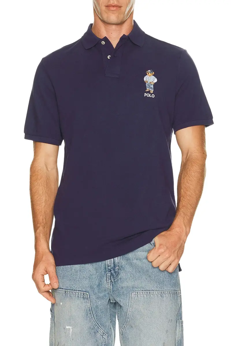Novelty Denim Bear Polo Novelty Denim Bear Polo