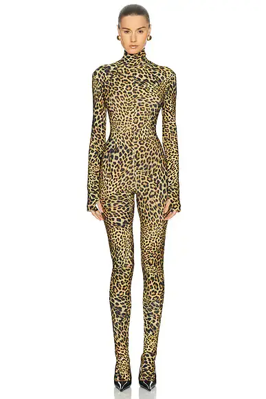 Norma Kamali Long Sleeve Slim Fit Turtle Catsuit With Footie | Thumbnail 2