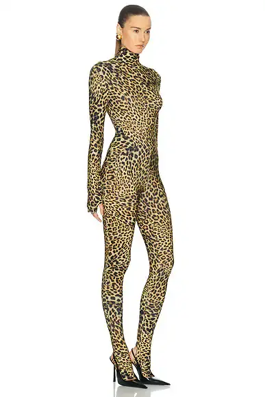 Norma Kamali Long Sleeve Slim Fit Turtle Catsuit With Footie | Thumbnail 3