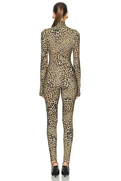Norma Kamali Long Sleeve Slim Fit Turtle Catsuit With Footie | Thumbnail 4