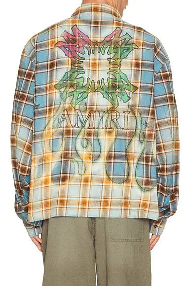 AMIRI MA Quad Flames Flannel Shirt | Thumbnail 2 AMIRI MA Quad Flames Flannel Shirt | Thumbnail 2