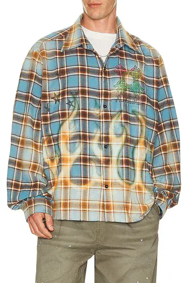 MA Quad Flames Flannel Shirt