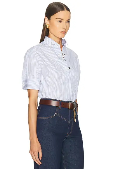 Maison Margiela Snapped Button Short Sleeve Shirt | Thumbnail 2 Maison Margiela Snapped Button Short Sleeve Shirt | Thumbnail 2