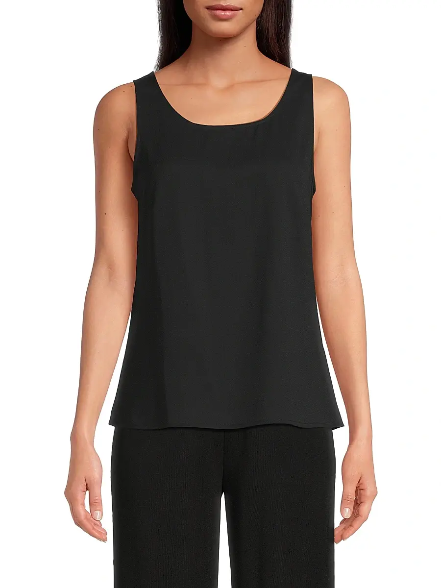Misook Women's Crêpe De Chine Scoopneck Tank | Thumbnail 3 Misook Women's Crêpe De Chine Scoopneck Tank | Thumbnail 3