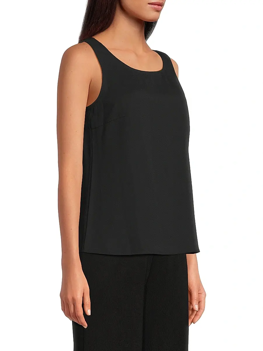 Misook Women's Crêpe De Chine Scoopneck Tank | Thumbnail 4 Misook Women's Crêpe De Chine Scoopneck Tank | Thumbnail 4