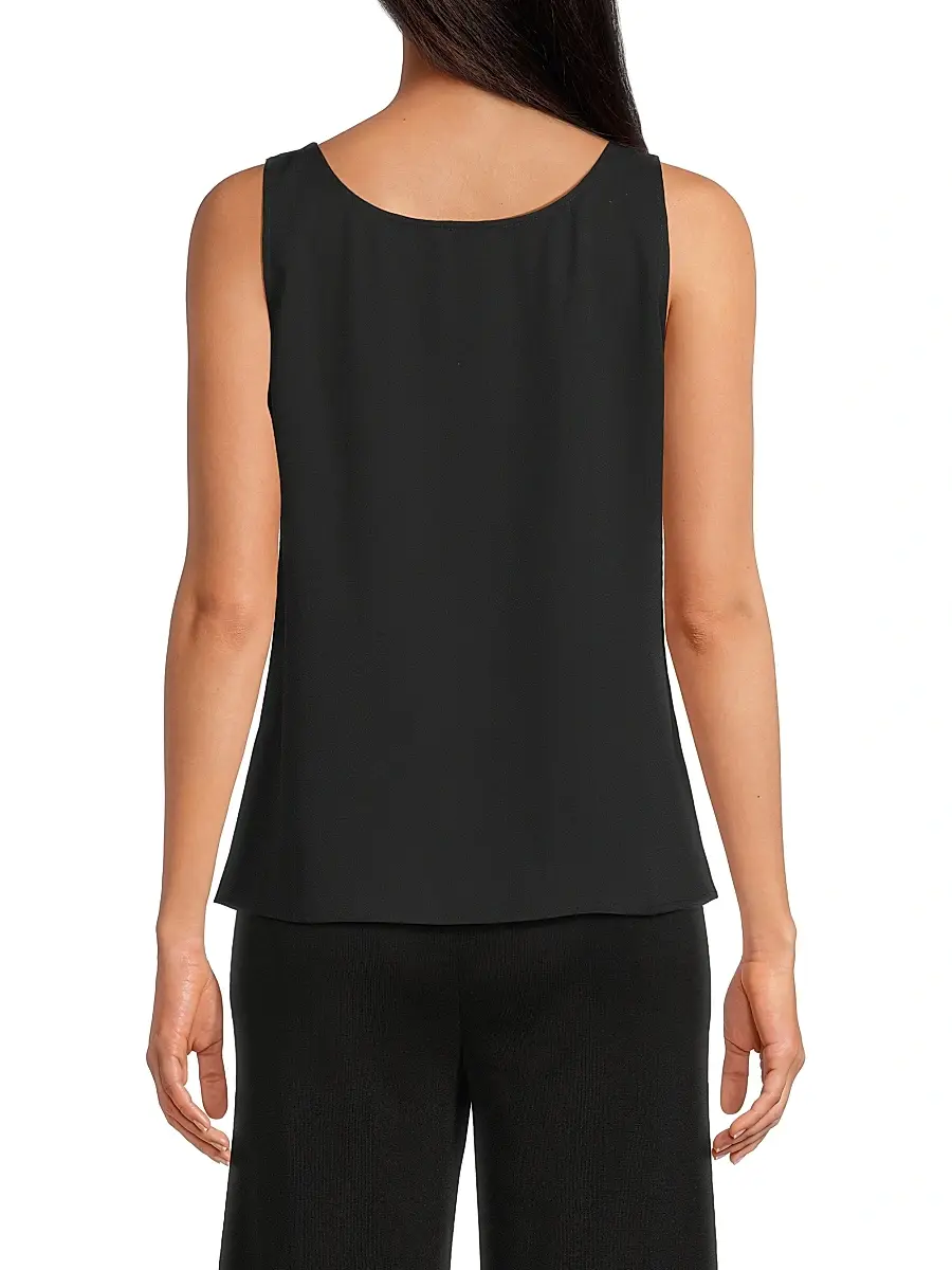 Misook Women's Crêpe De Chine Scoopneck Tank | Thumbnail 5 Misook Women's Crêpe De Chine Scoopneck Tank | Thumbnail 5