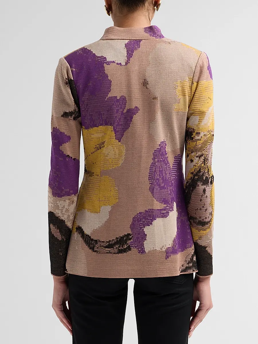 Misook Women's Floral Jacquard Knit Jacket | Thumbnail 3