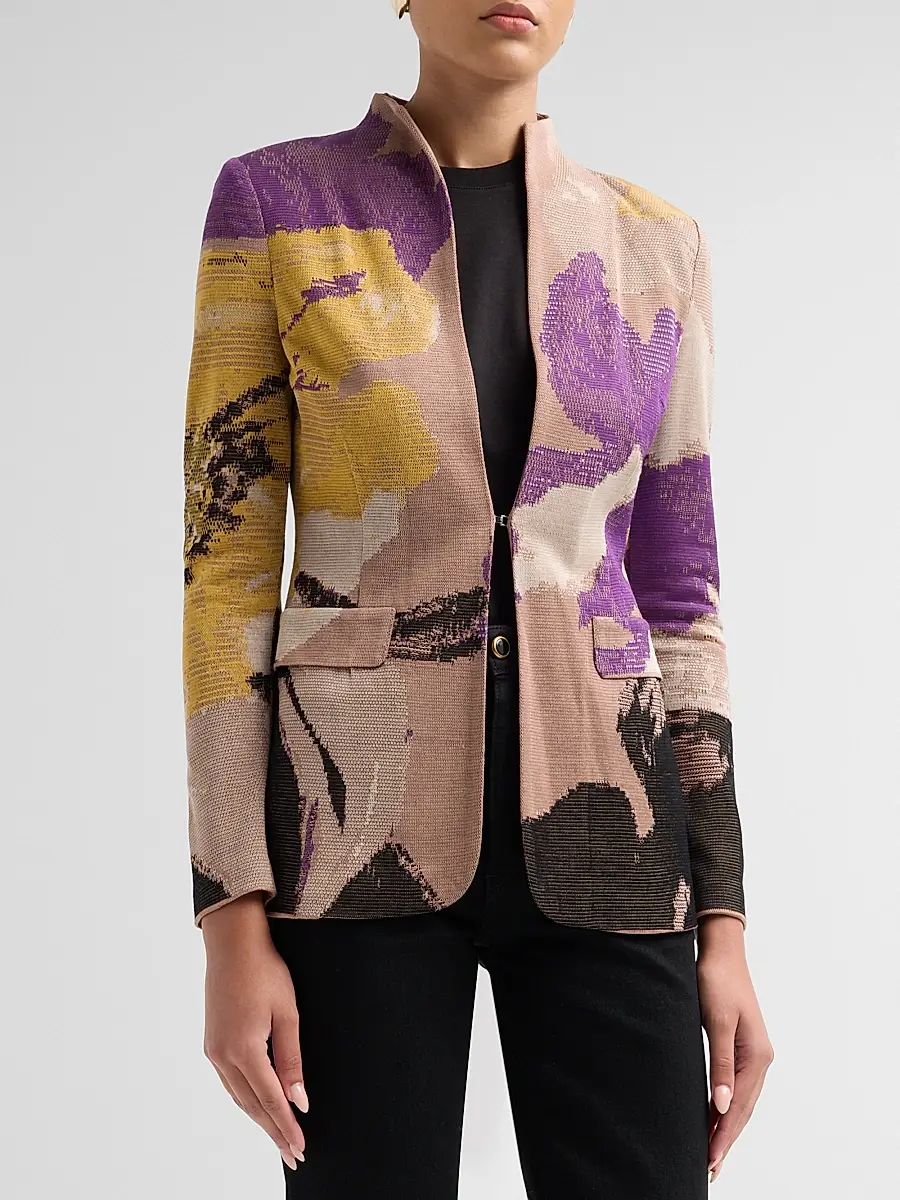 Misook Women's Floral Jacquard Knit Jacket | Thumbnail 4