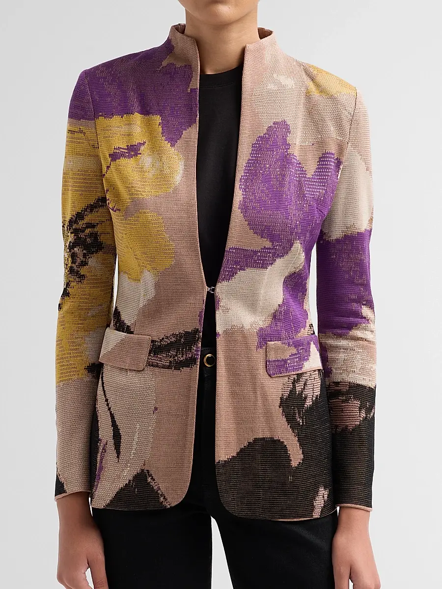 Misook Women's Floral Jacquard Knit Jacket | Thumbnail 5