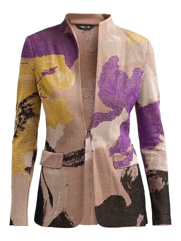 Women's Floral Jacquard Knit Jacket Women's Floral Jacquard Knit Jacket