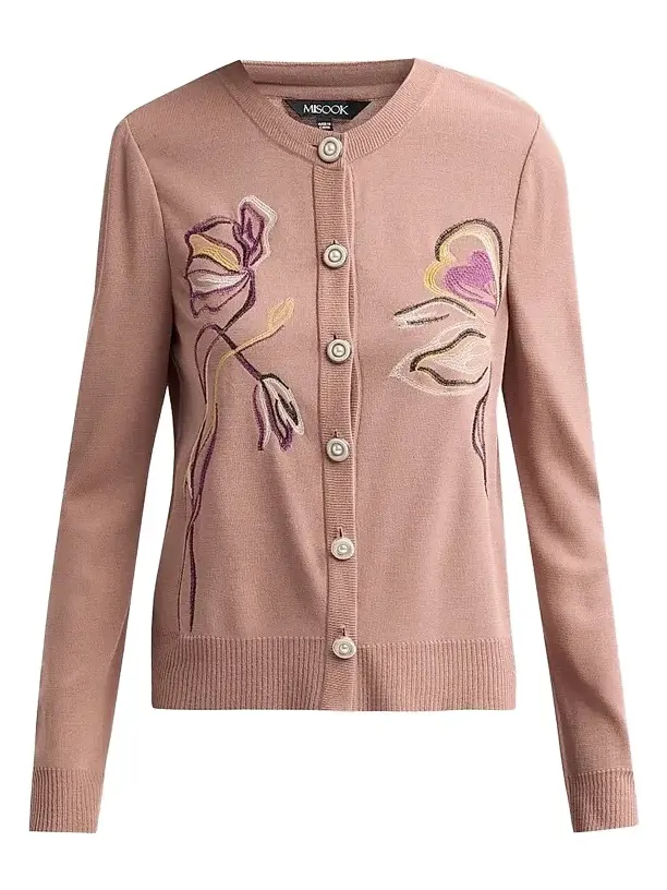Women's Floral Embroidered Knit Cardigan Women's Floral Embroidered Knit Cardigan