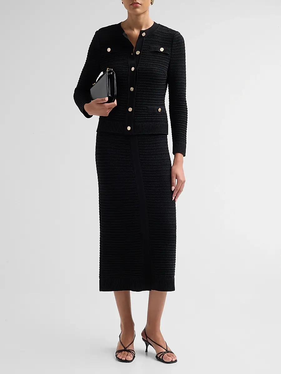 Misook Women's Heritage Button-Front Ottoman Knit Jacket | Thumbnail 2