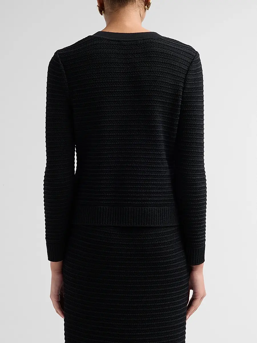 Misook Women's Heritage Button-Front Ottoman Knit Jacket | Thumbnail 3