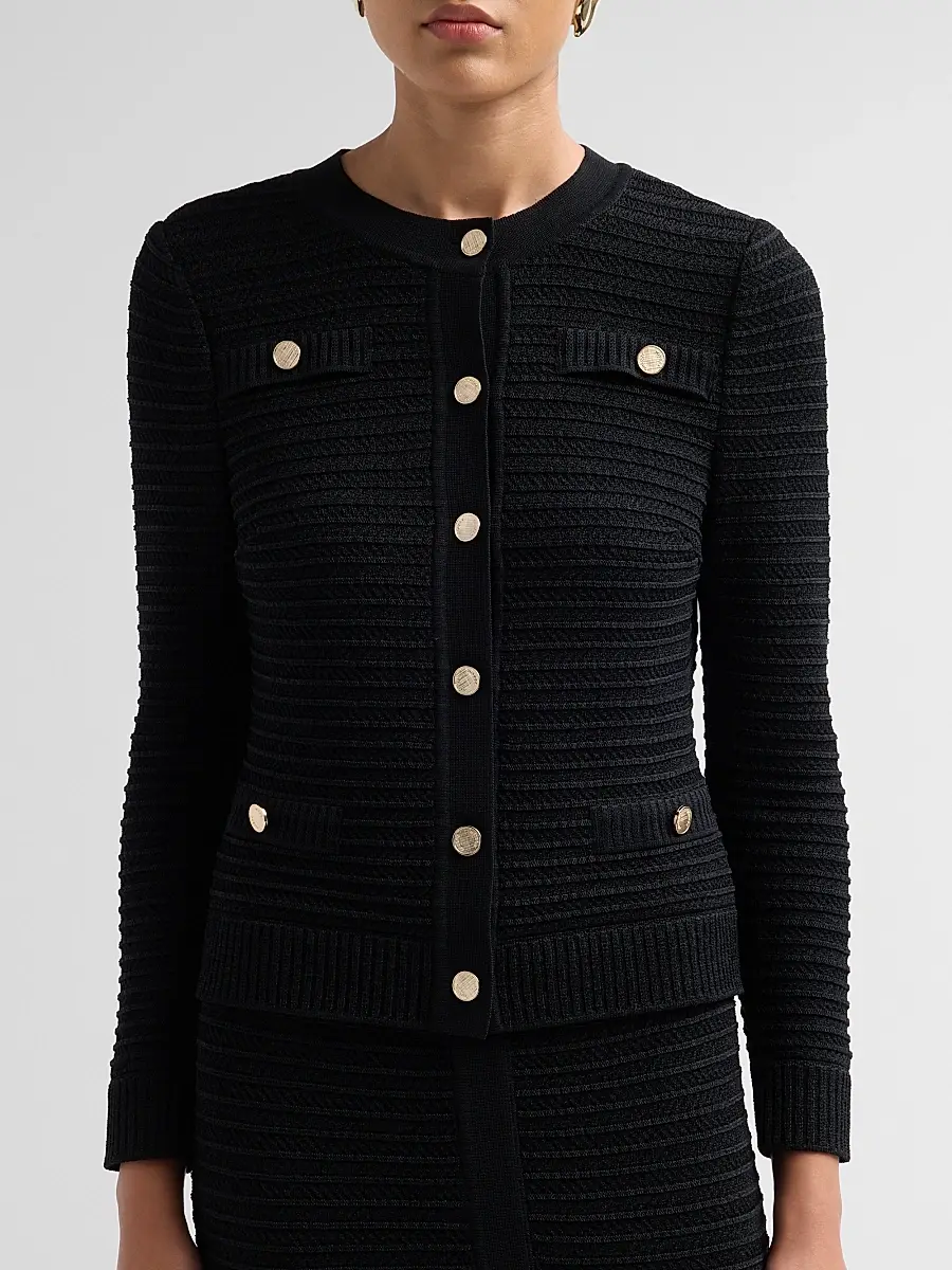 Misook Women's Heritage Button-Front Ottoman Knit Jacket | Thumbnail 5