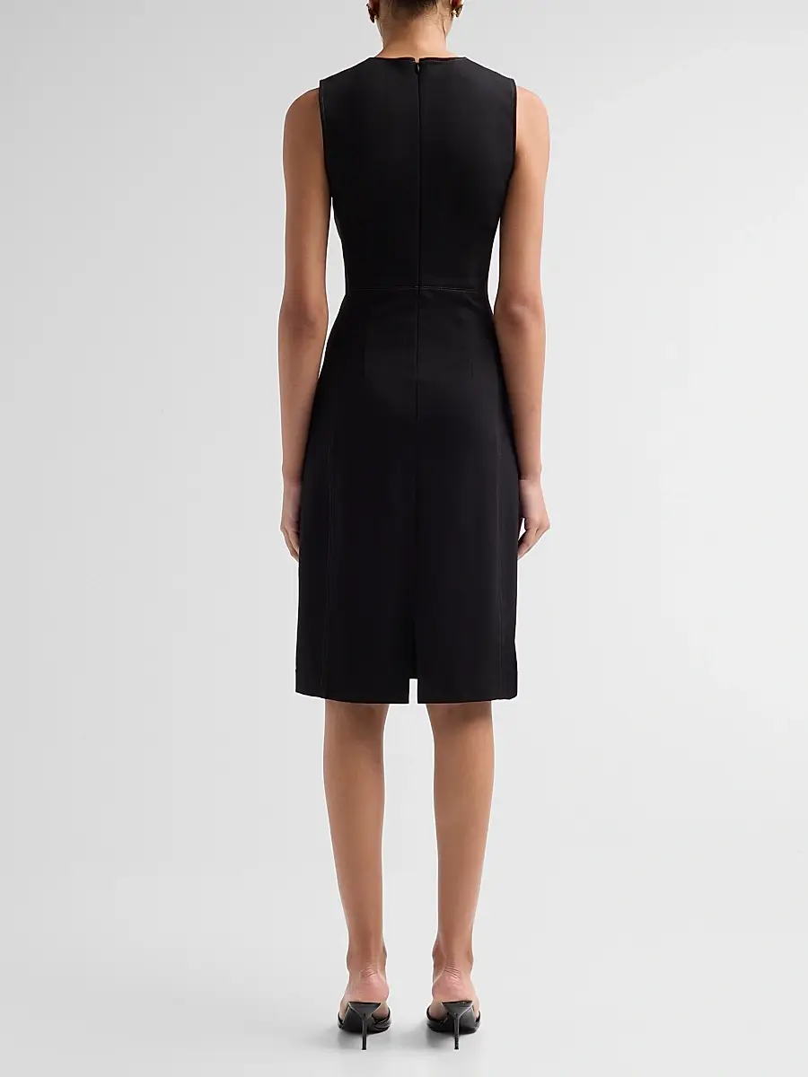 Misook Women's Contrast Stitch Ponte Sheath Dress | Thumbnail 3 Misook Women's Contrast Stitch Ponte Sheath Dress | Thumbnail 3
